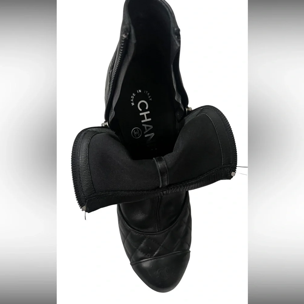 CHANEL Black Quilted Ankle Booties size 6.5 $1600